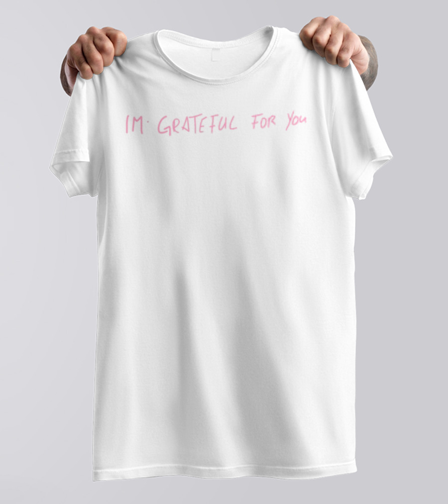 Zayn I'm Grateful For You Pink Handwritten Text T-Shirt