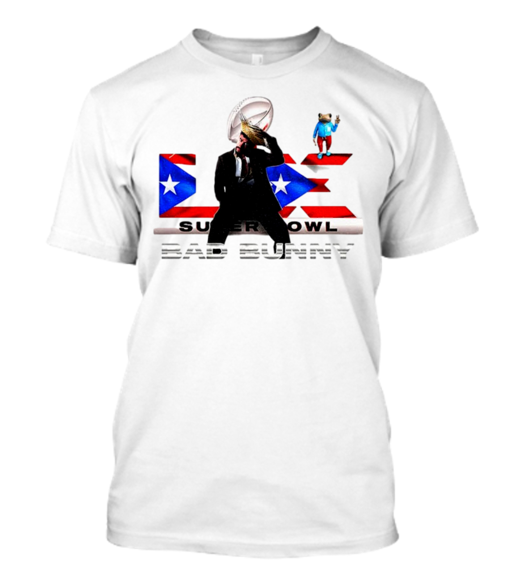 Bad Bunny Super Bowl Halftime 2026 Puerto Rico Flag Iconic Performance T-Shirt