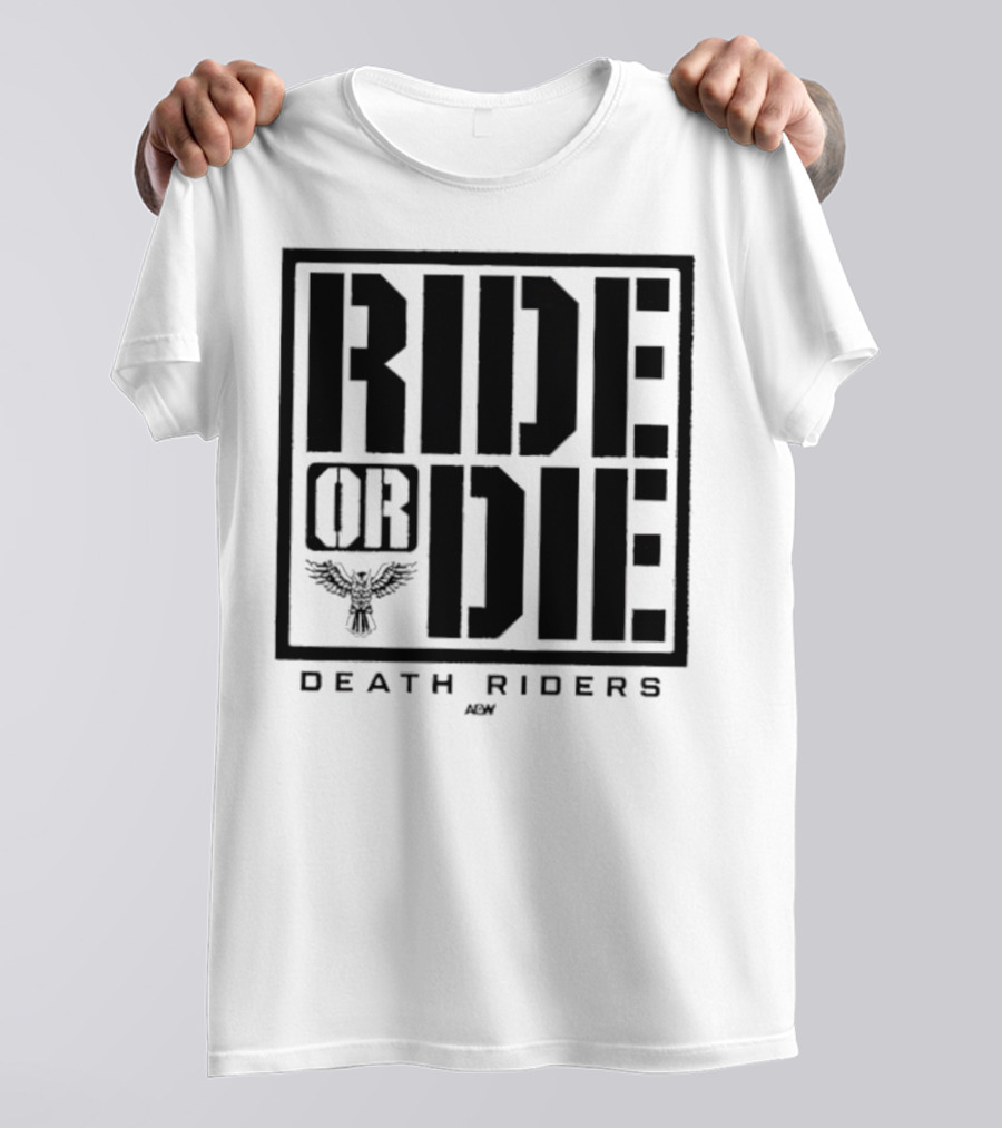 Death Riders Ride Or Die Skeleton Biker Gang AEW T-Shirt