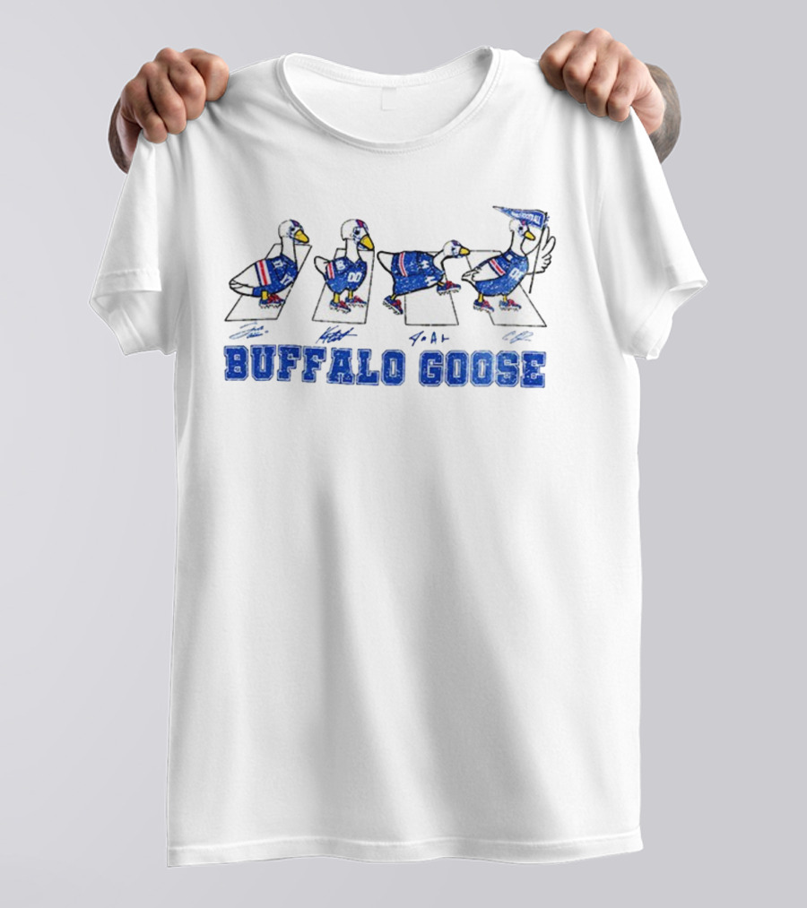 Buffalo Goose Abbey Road NFL Football Game Day Signatures T-Shirt