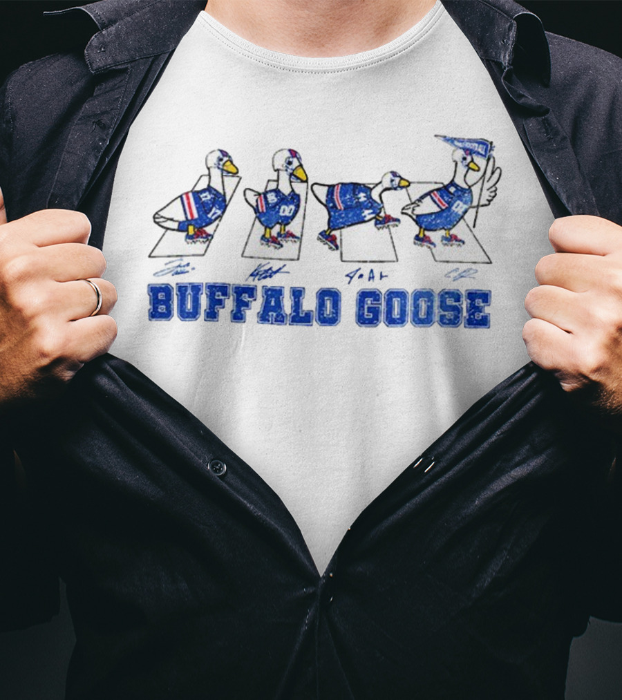 Buffalo Goose Abbey Road NFL Football Game Day Signatures T-Shirt
