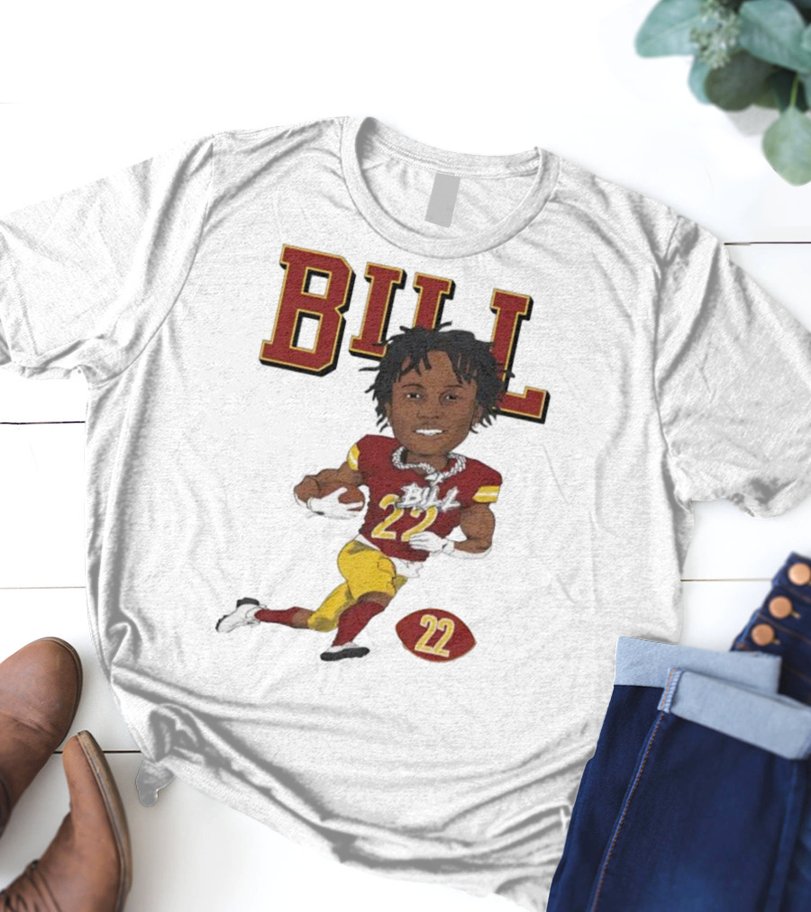 Jacory Bill Croskey Merritt Number 22 Football Player Illustration T-Shirt