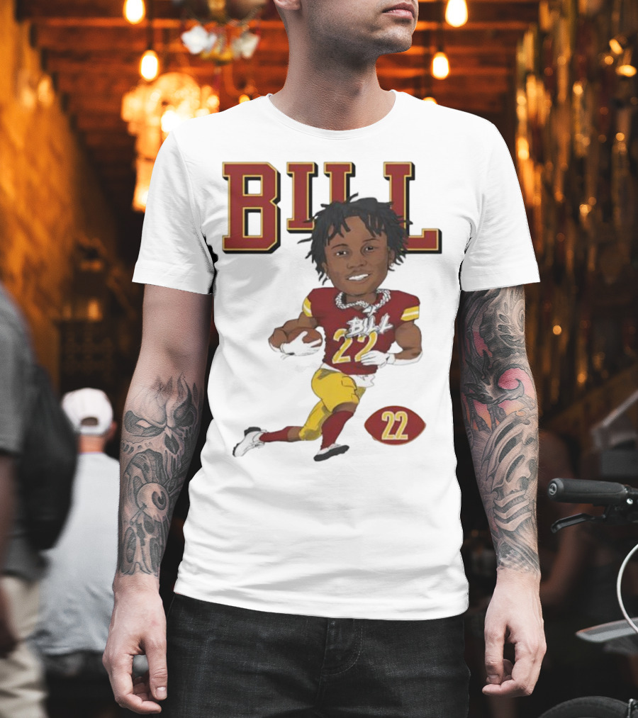 Jacory Bill Croskey Merritt Number 22 Football Player Illustration T-Shirt