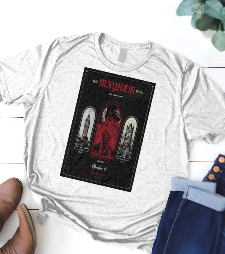 Lady Gaga The Mayhem Ball Tonight October 4 London UK The O2 2025 T-Shirt