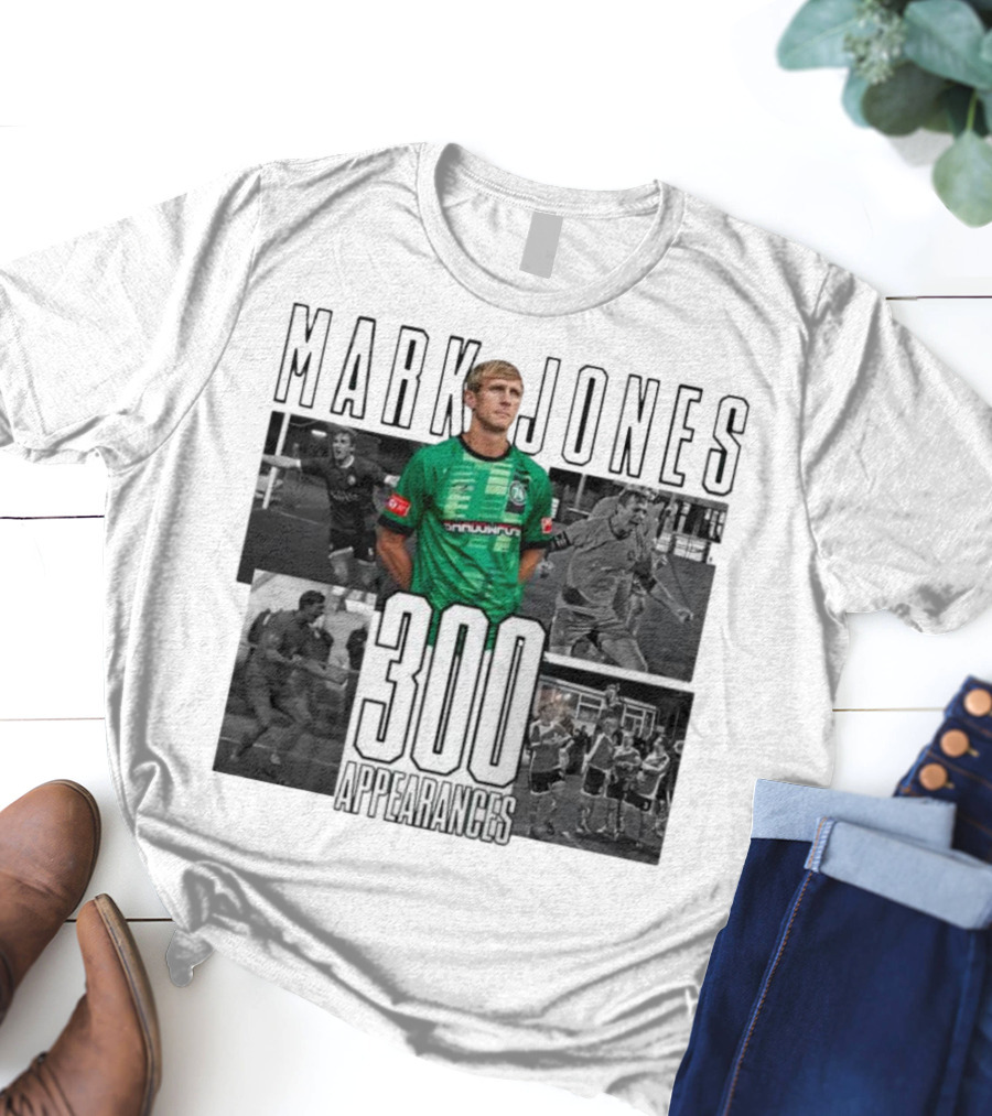 Mark Jones 300 Appearances Northwich FC Green Jersey Football Tribute T-Shirt
