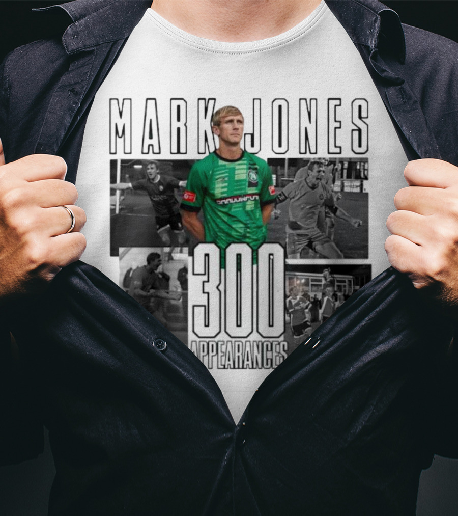 Mark Jones 300 Appearances Northwich FC Green Jersey Football Tribute T-Shirt