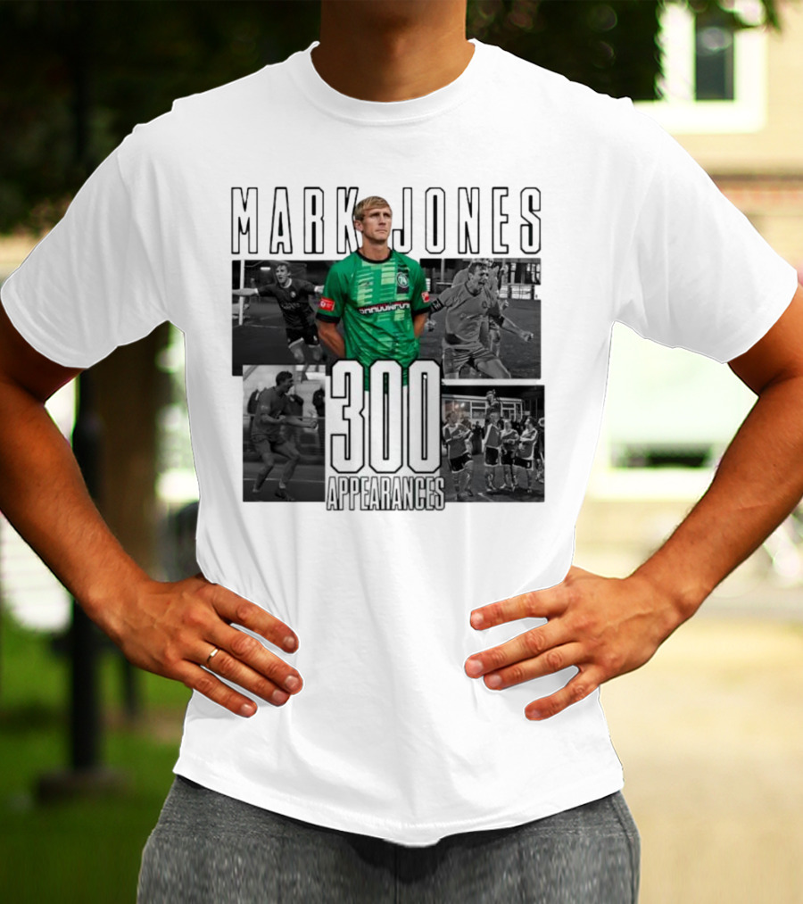 Mark Jones 300 Appearances Northwich FC Green Jersey Football Tribute T-Shirt