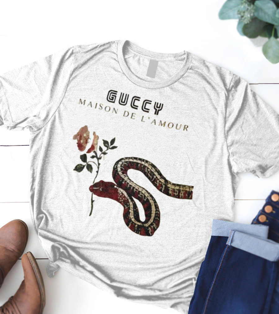 Guccy Maison De L’amour Snake And Rose T-Shirt