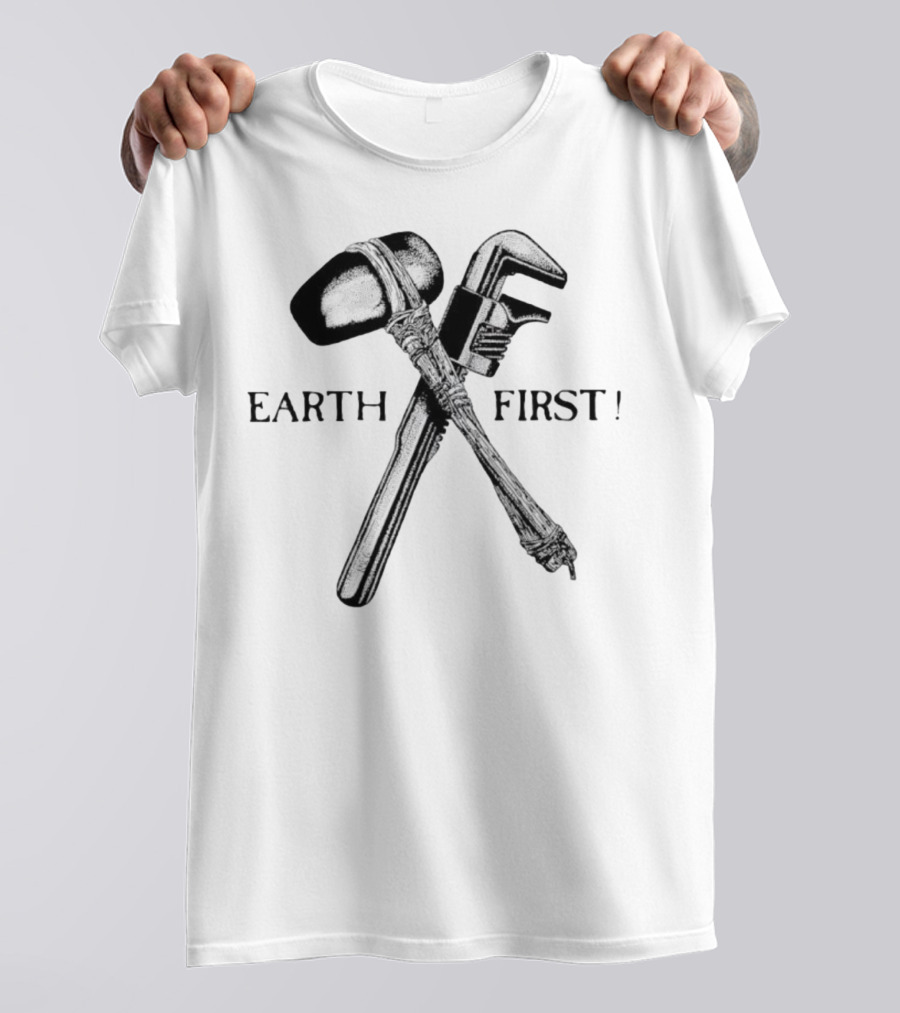 Earth First Hammer And Wrench Emblem T-Shirt
