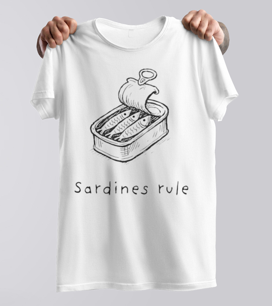 Sardines Rule Fish Tin Can Illustration T-Shirt