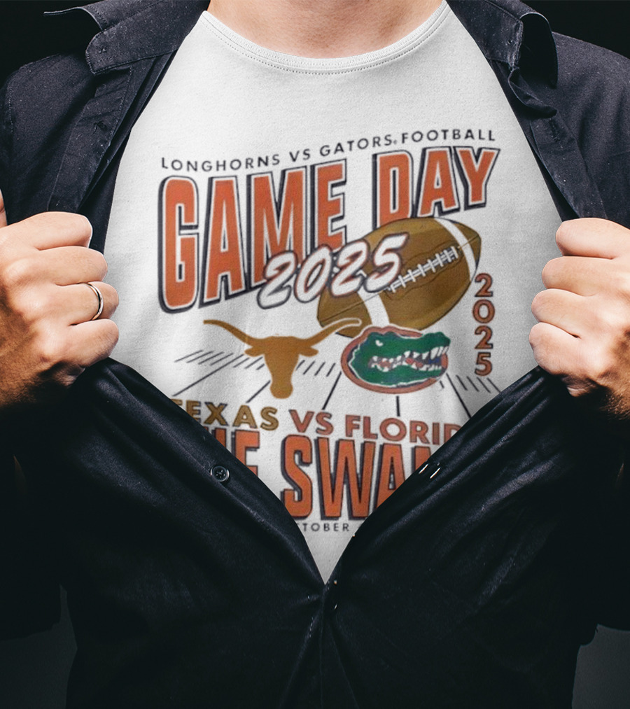 Longhorns Vs Gators Football Game Day 2025 Texas Vs Florida The Swamp October 4th T-Shirt