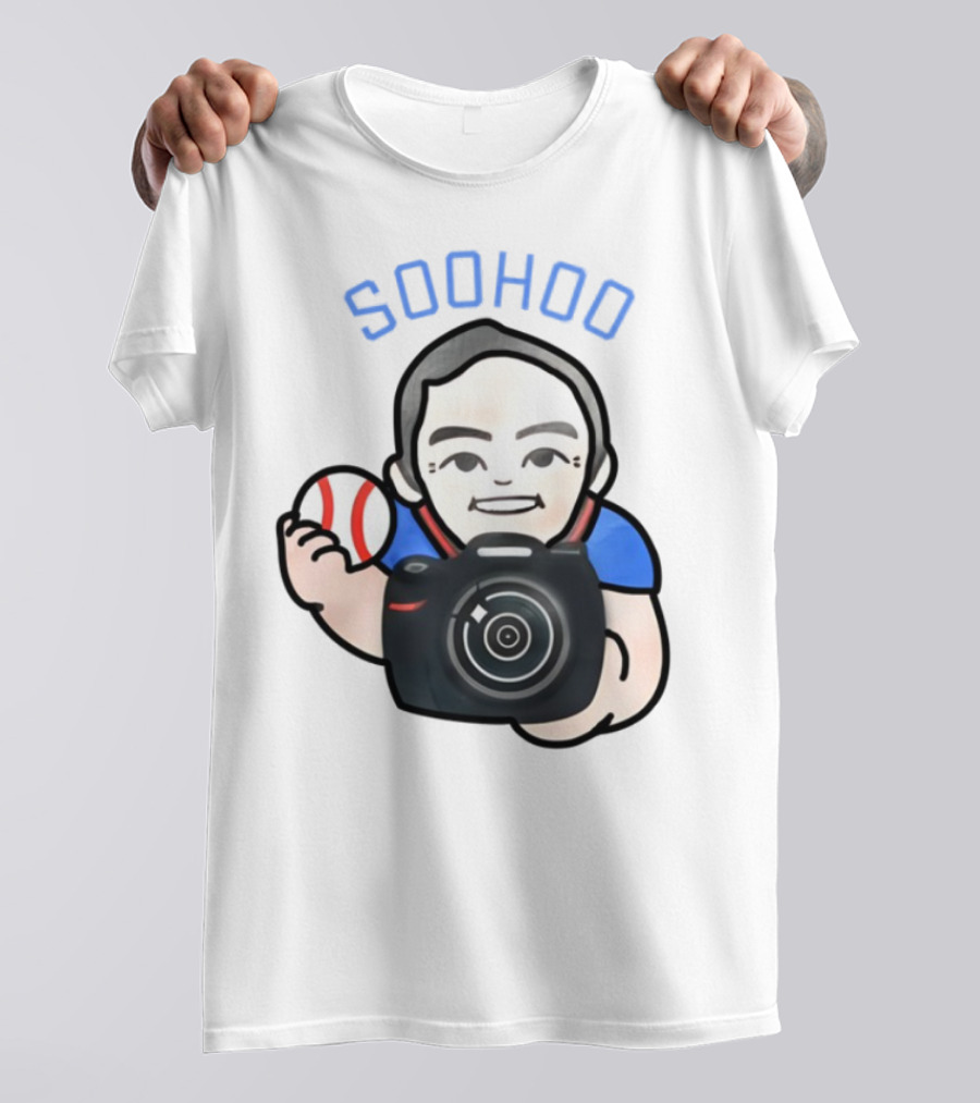 Soohoo Baseball Photographer Character Holding Camera And Ball T-Shirt