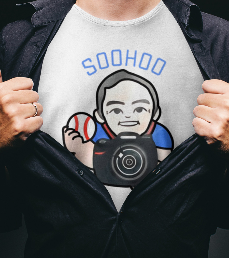 Soohoo Baseball Photographer Character Holding Camera And Ball T-Shirt