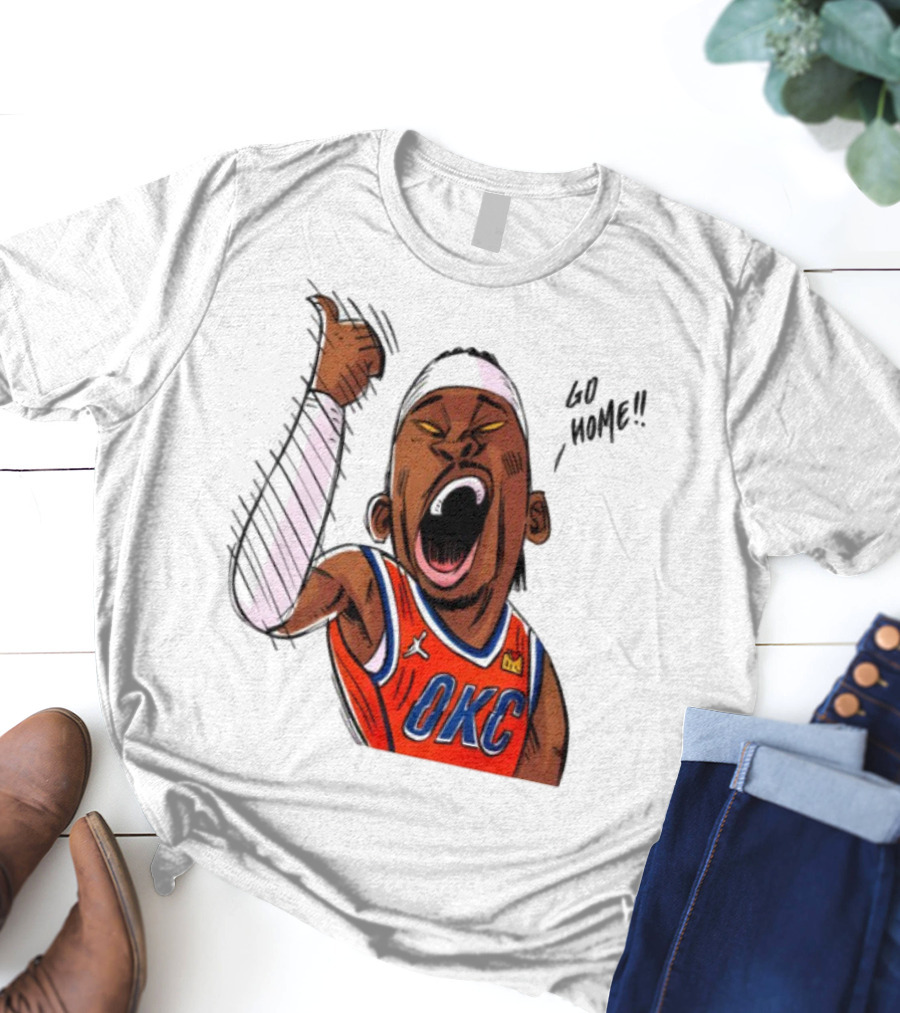 Oklahoma City Thunder Basketball OKC Go Home Cartoon Player T-Shirt