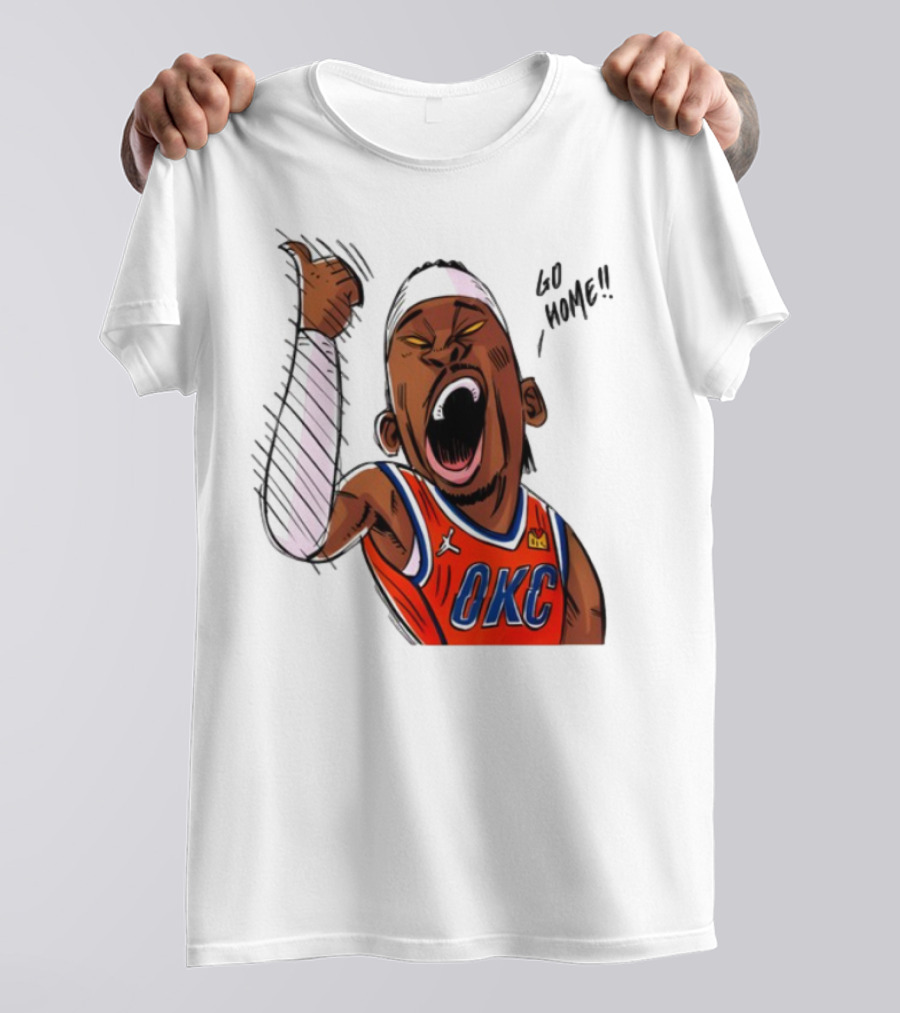 Oklahoma City Thunder Basketball OKC Go Home Cartoon Player T-Shirt