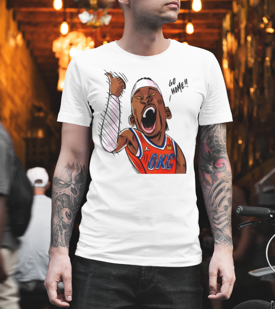 Oklahoma City Thunder Basketball OKC Go Home Cartoon Player T-Shirt