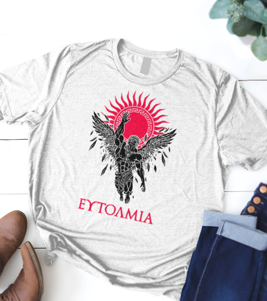 Ευτολμια Angel Silhouette With Rising Red Sun T-Shirt