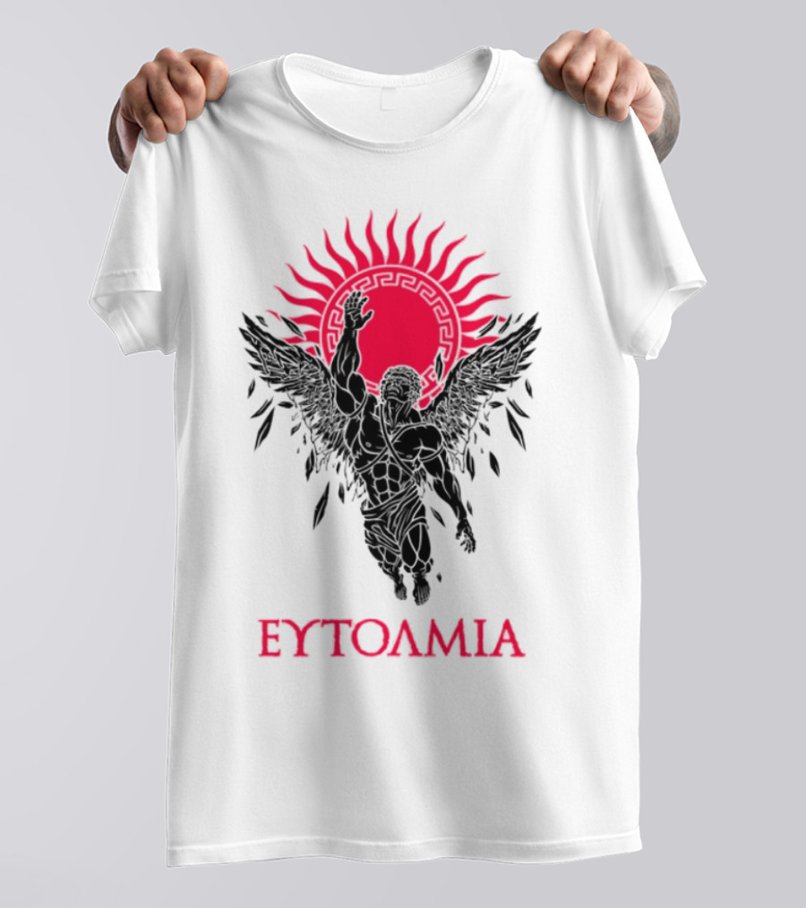 Ευτολμια Angel Silhouette With Rising Red Sun T-Shirt