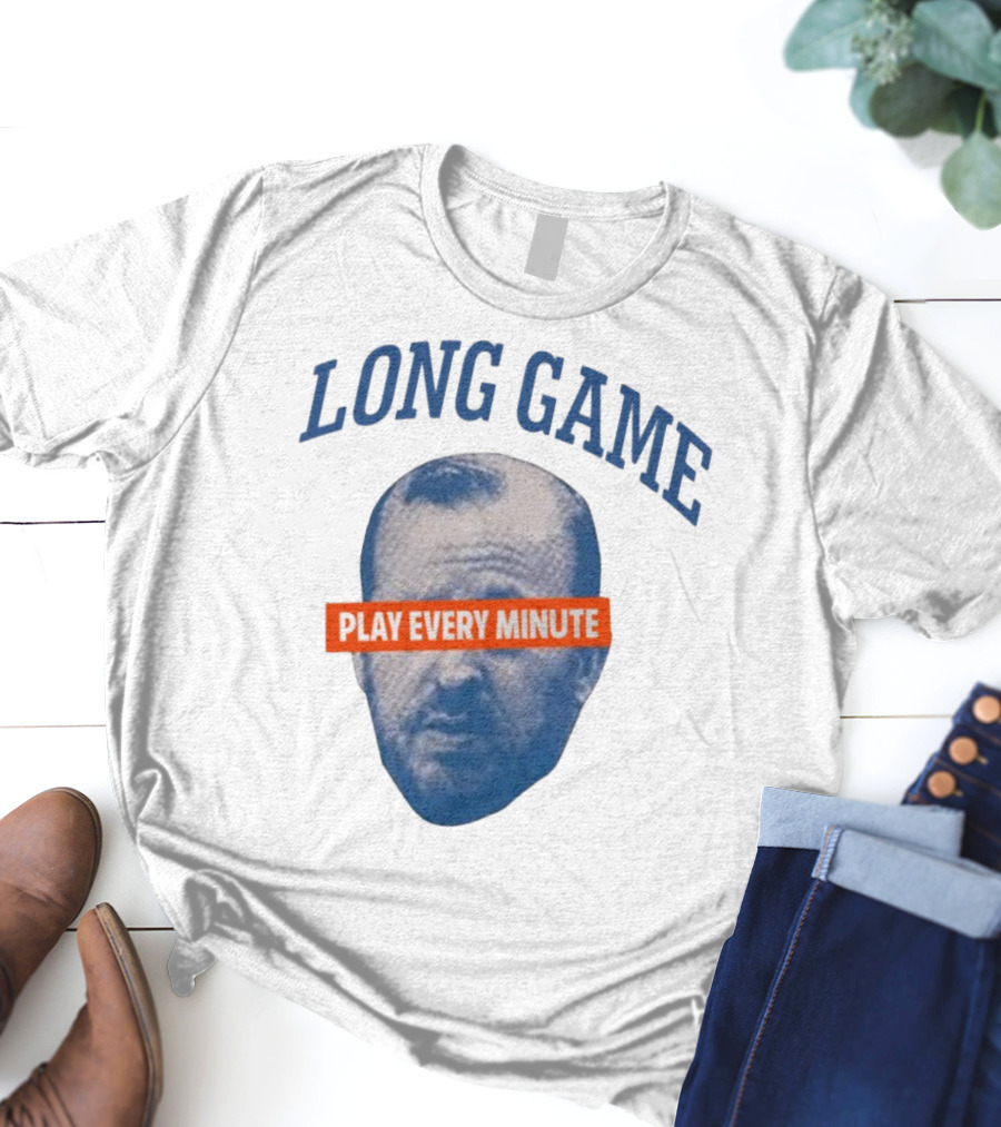 Long Game Play Every Minute Face Print T-Shirt