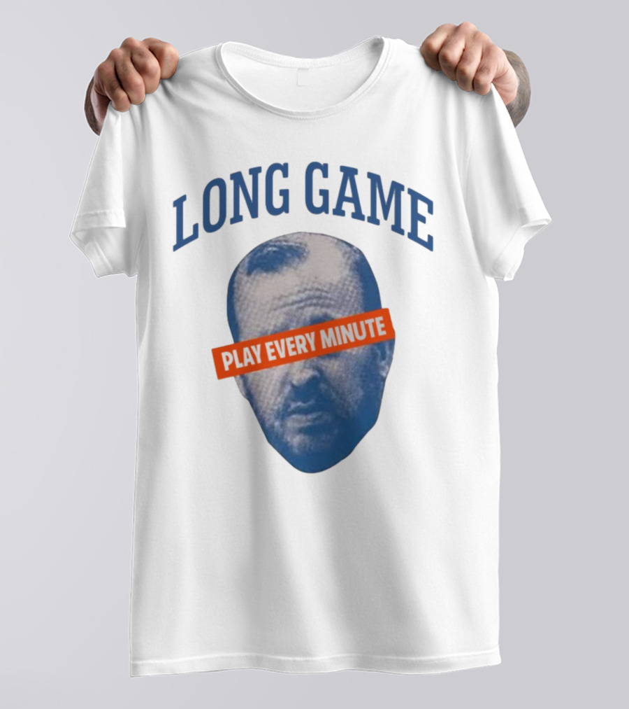 Long Game Play Every Minute Face Print T-Shirt