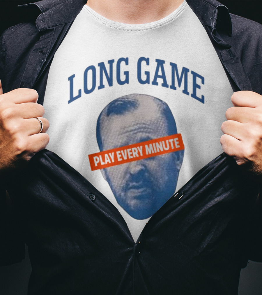 Long Game Play Every Minute Face Print T-Shirt