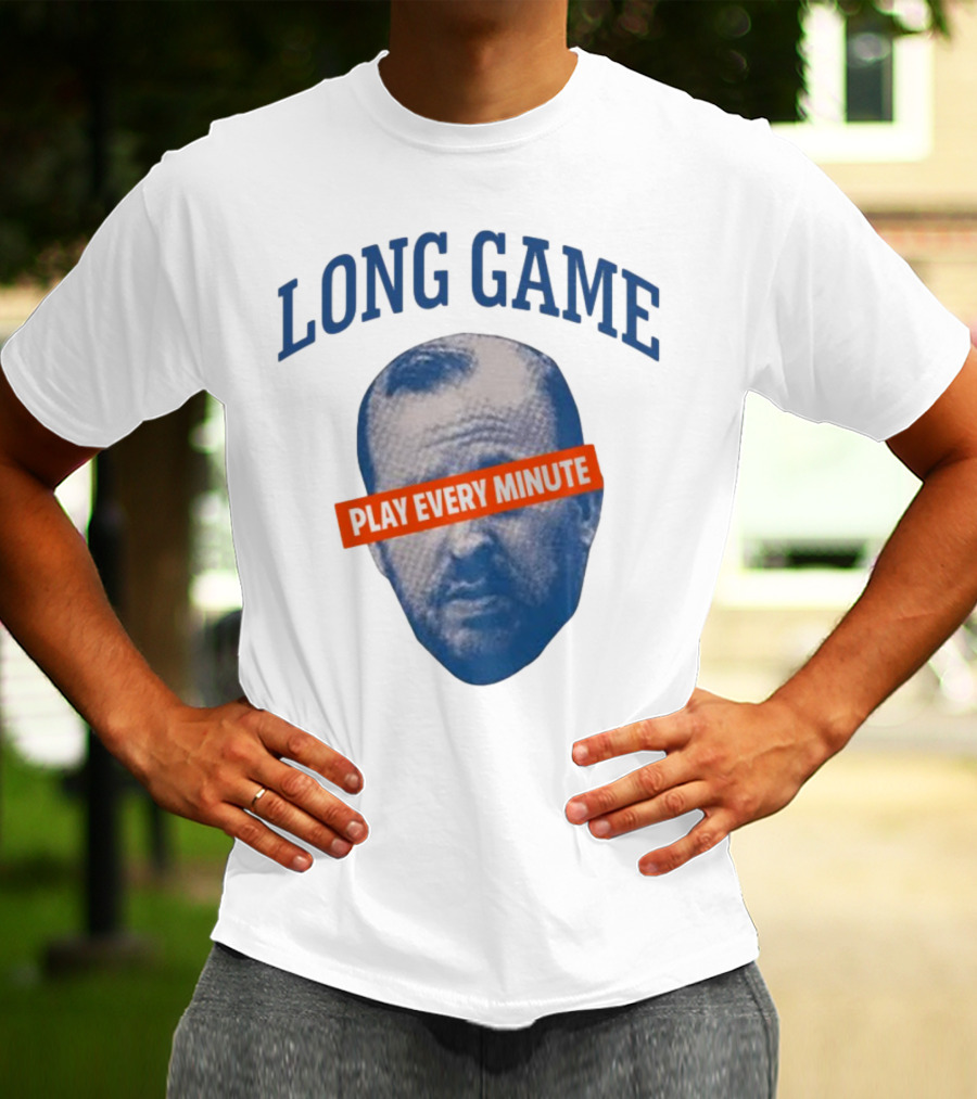 Long Game Play Every Minute Face Print T-Shirt