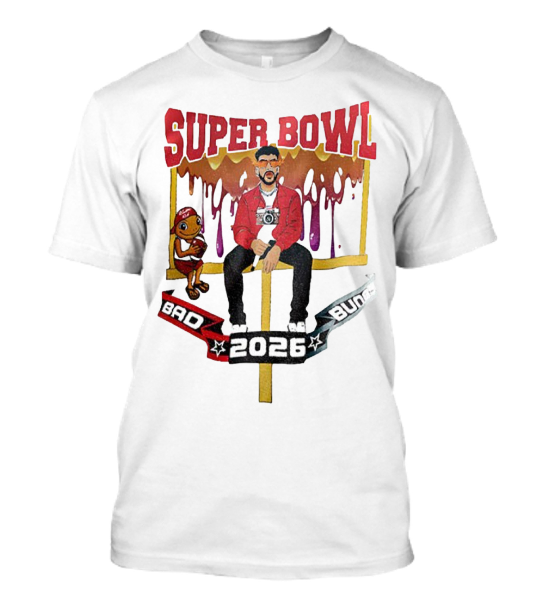 Bad Bunny Super Bowl LX 2026 Cartoon Puerto Rico Benito Bowl T-Shirt