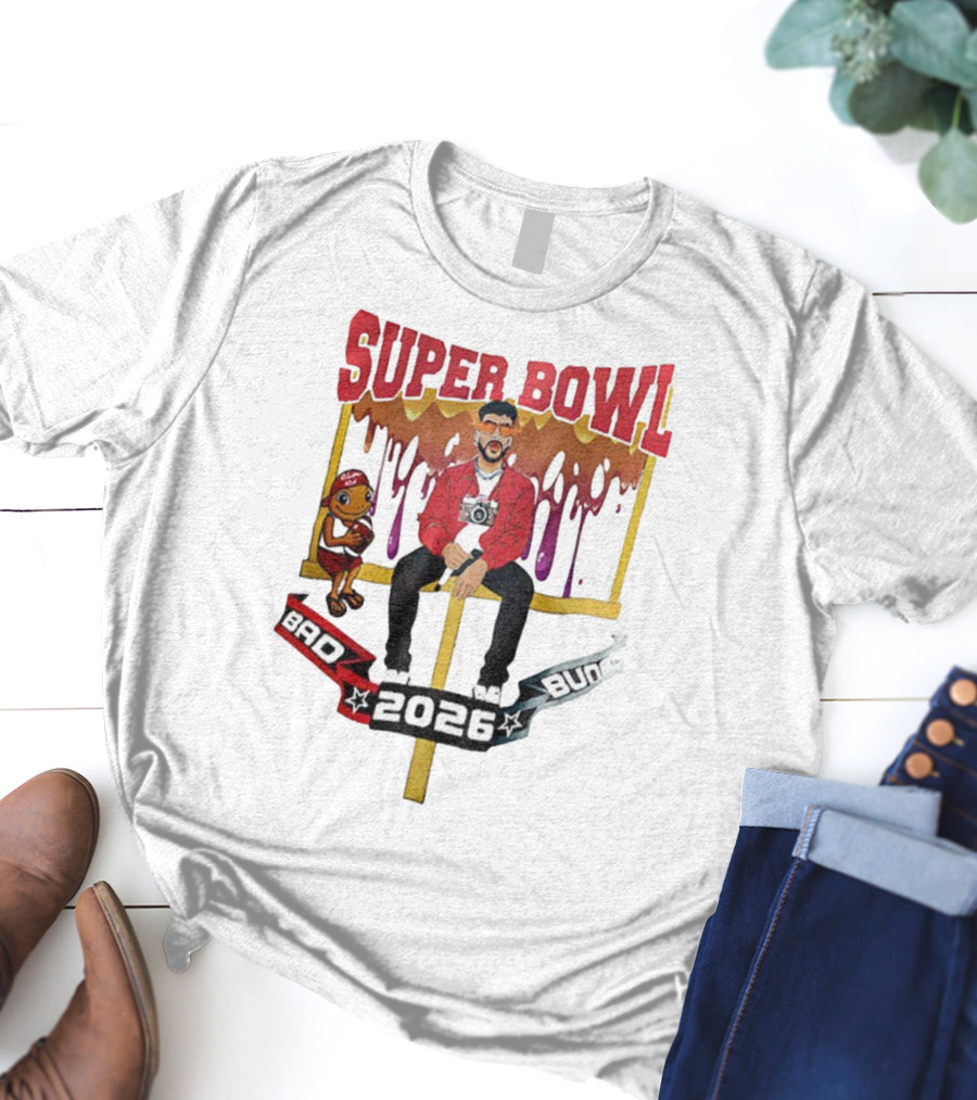 Bad Bunny Super Bowl LX 2026 Cartoon Puerto Rico Benito Bowl T-Shirt
