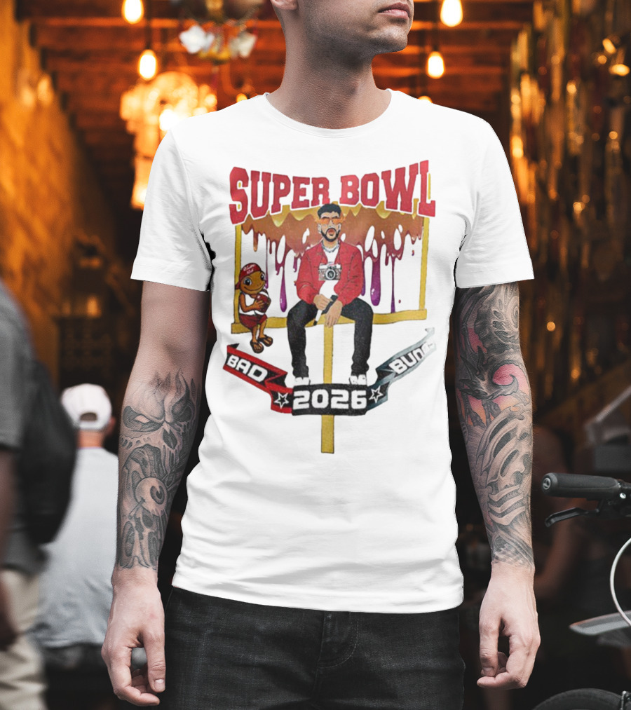Bad Bunny Super Bowl LX 2026 Cartoon Puerto Rico Benito Bowl T-Shirt
