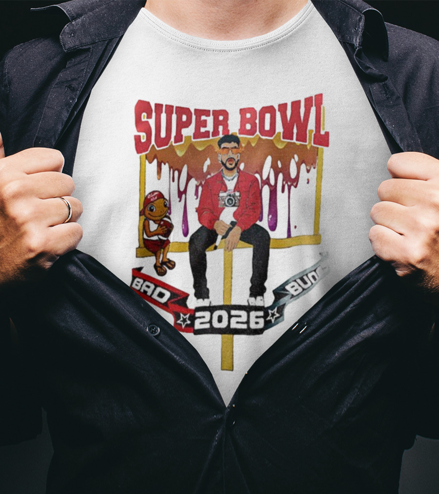 Bad Bunny Super Bowl LX 2026 Cartoon Puerto Rico Benito Bowl T-Shirt