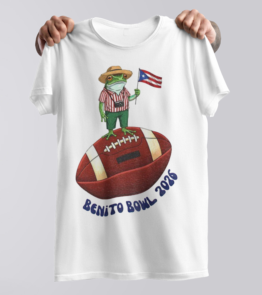 Bad Bunny Puerto Rico Frog Flag Benito Bowl 2026 Football T-Shirt