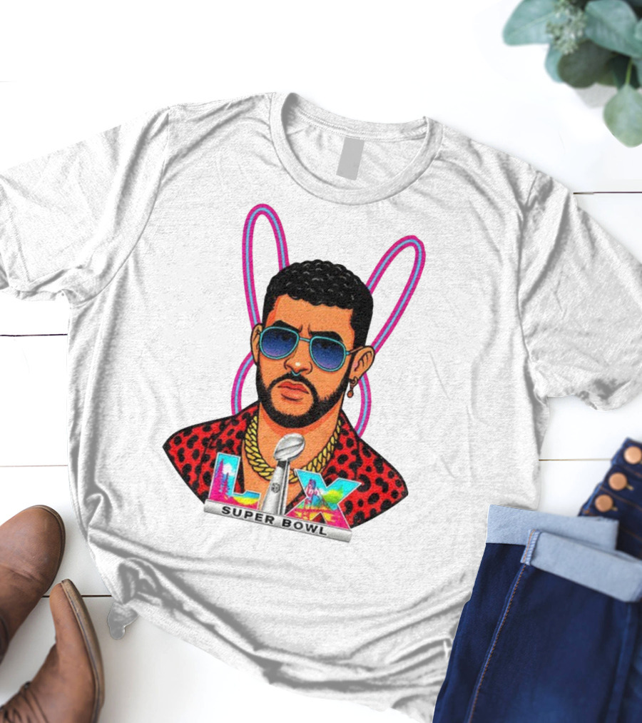 Bad Bunny LIX Super Bowl Puerto Rican Pride NFL Football Boricua T-Shirt