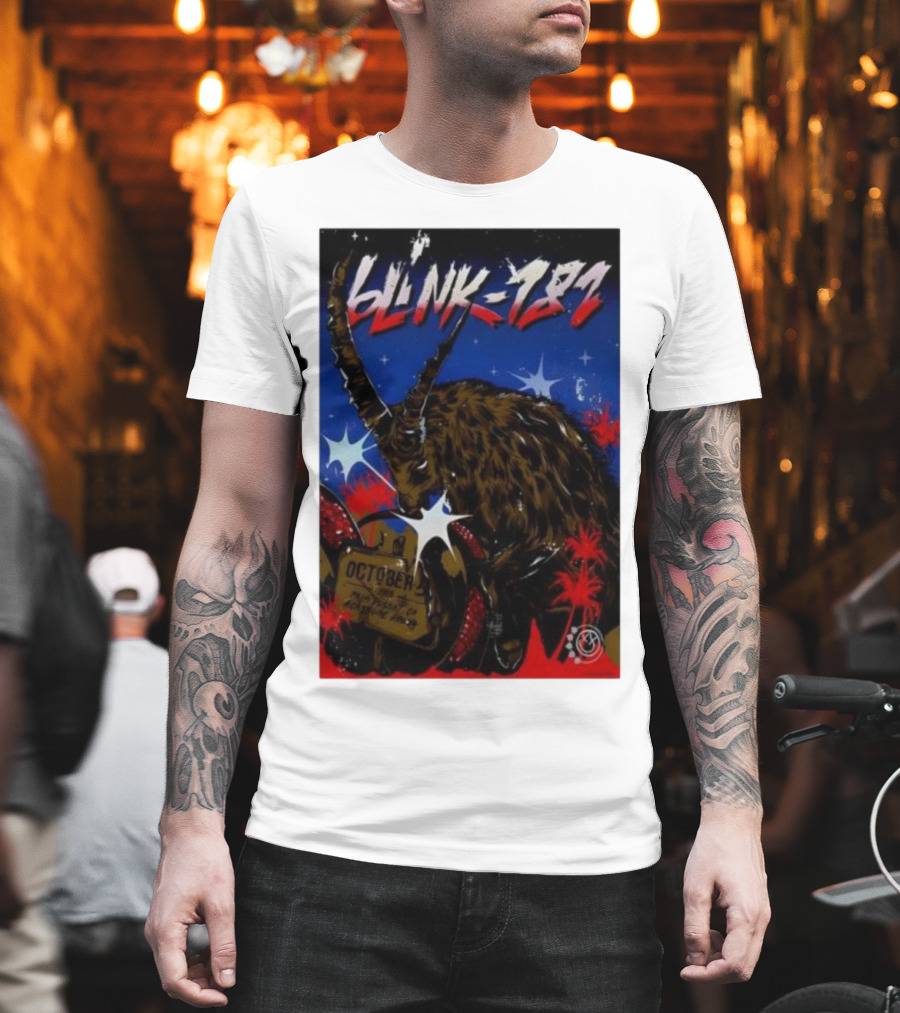 Blink 182 October 5 2025 Palm Desert Goat Starry Night T-Shirt