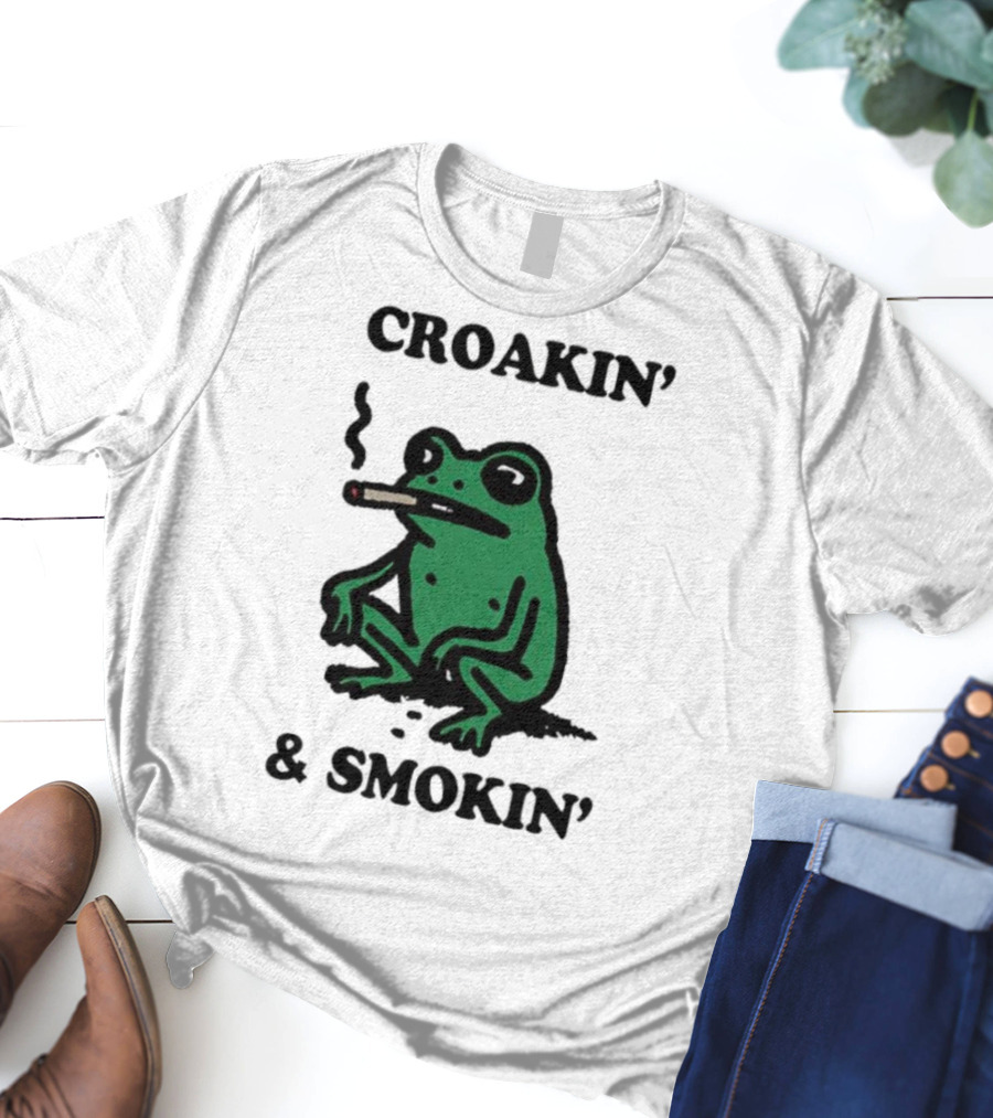 Croakin' And Smokin' Frog With Cigarette T-Shirt