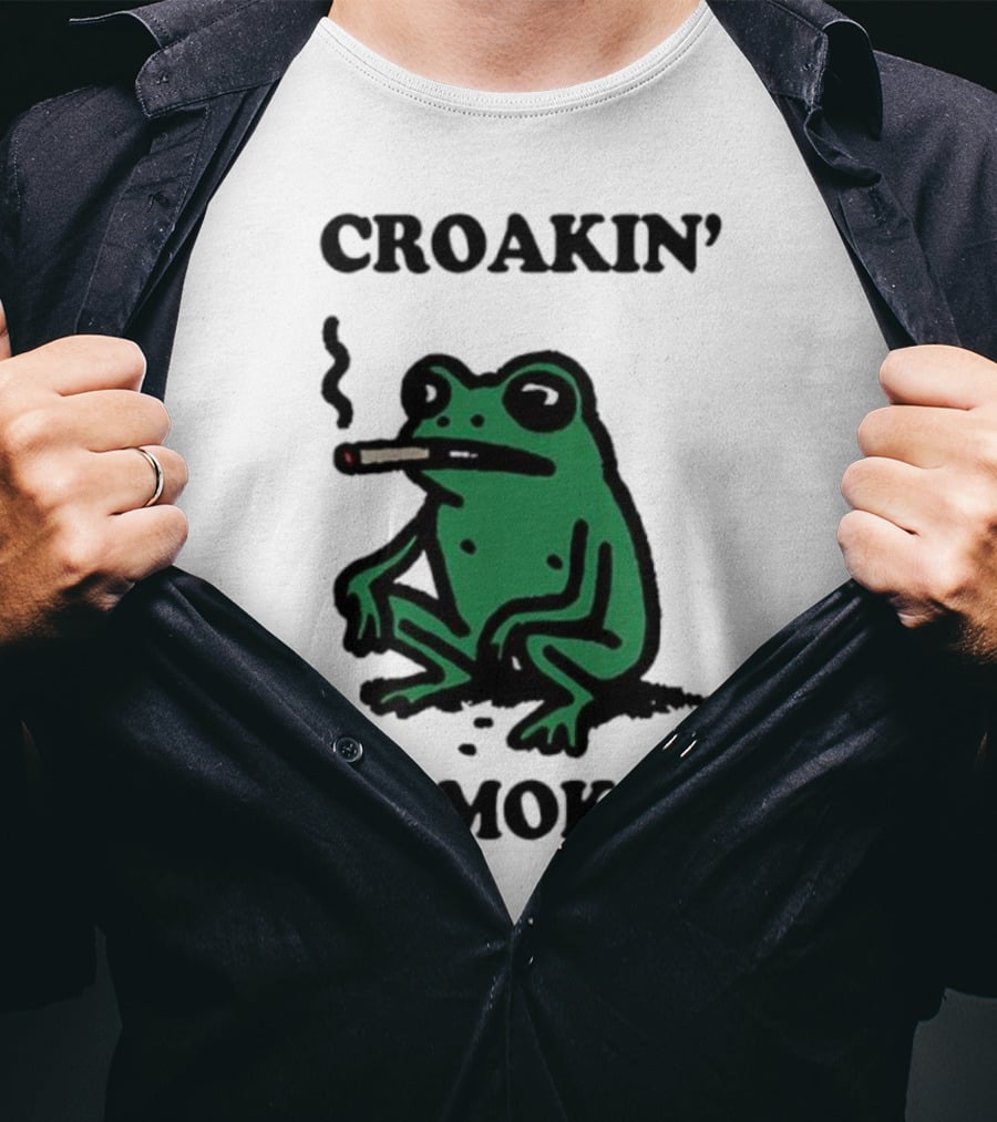 Croakin' And Smokin' Frog With Cigarette T-Shirt