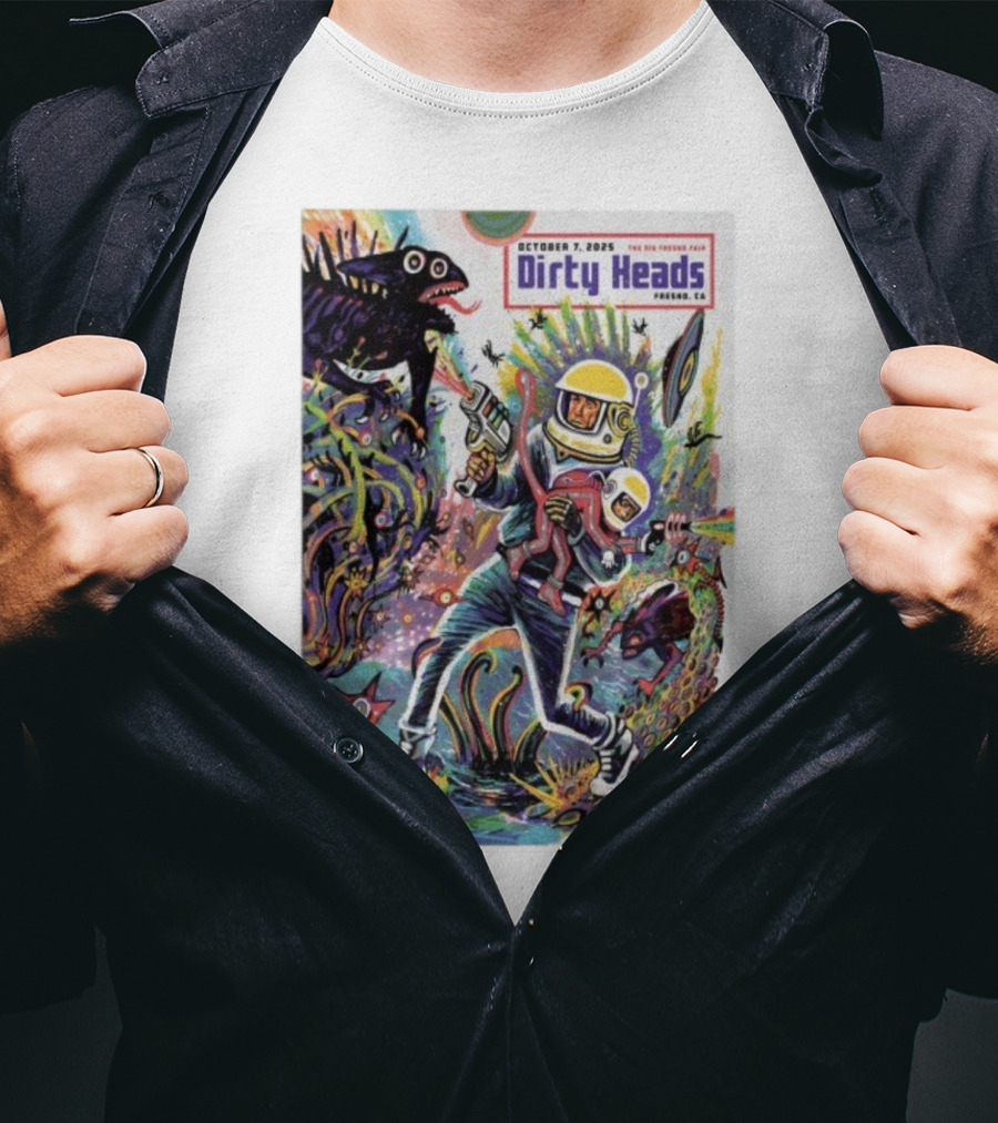 Dirty Heads October 7 2025 The Big Fresno Fair CA Retro Sci-Fi Adventure Alien Theme T-Shirt