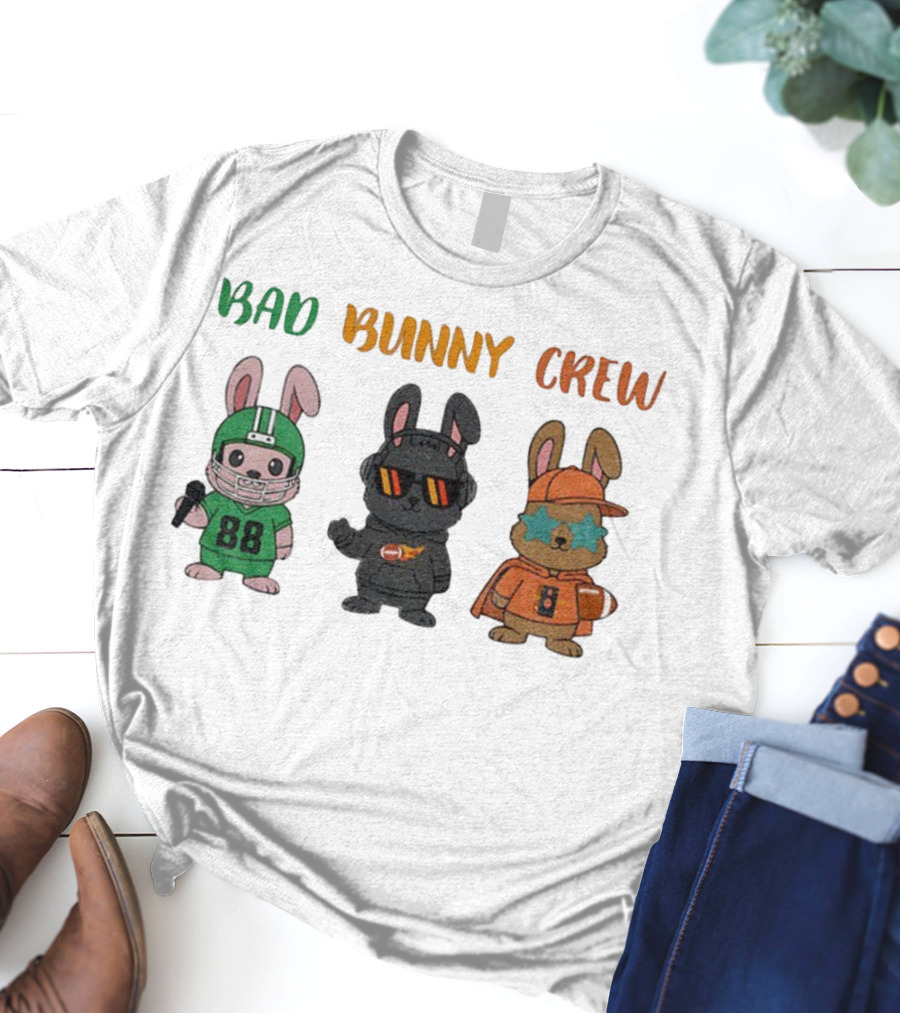 Bad Bunny Crew Football Game Day Naughty Theme T-Shirt