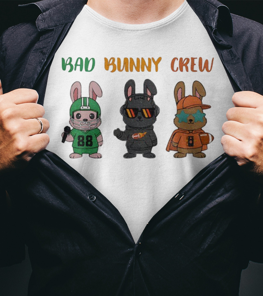 Bad Bunny Crew Football Game Day Naughty Theme T-Shirt