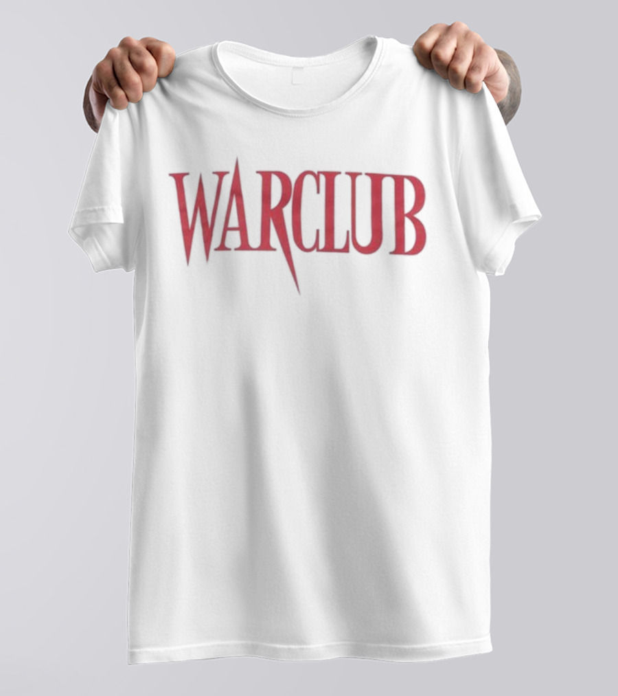 Half Face Blades Warclub Red Text T-Shirt