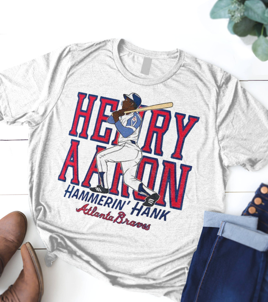 Hank Aaron Hammerin’ Hank Atlanta Braves MLB Baseball 2025 T-Shirt
