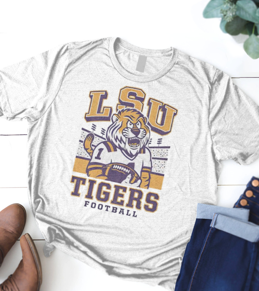 LSU Tigers Football Mike Mascot Stadium QB Number One T-Shirt