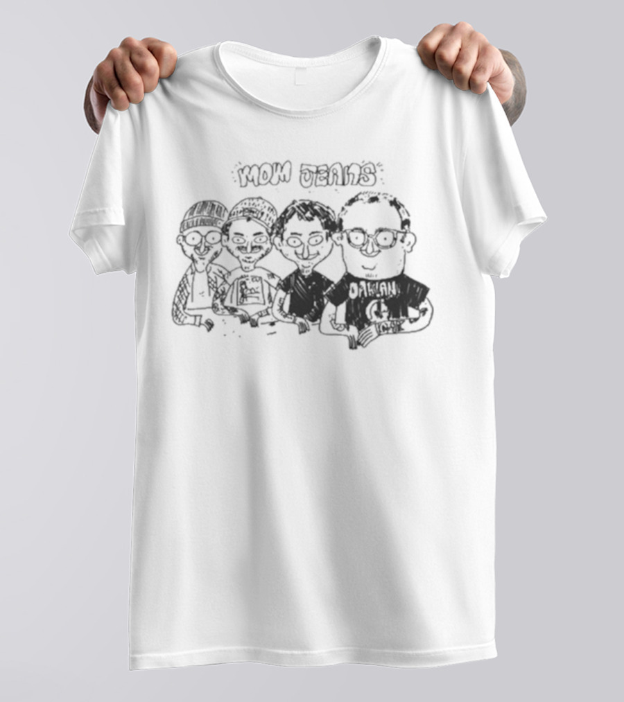 Mom Jeans Band Cartoon Drawing T-Shirt