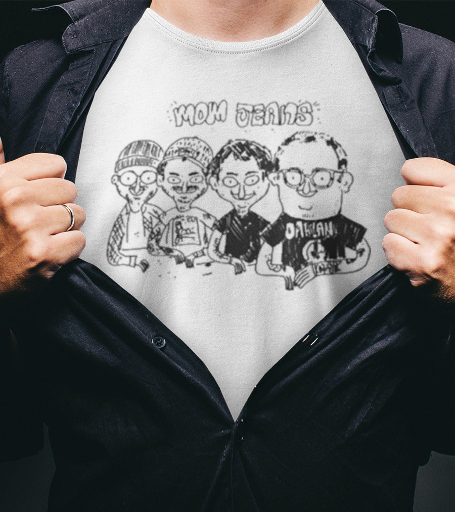 Mom Jeans Band Cartoon Drawing T-Shirt
