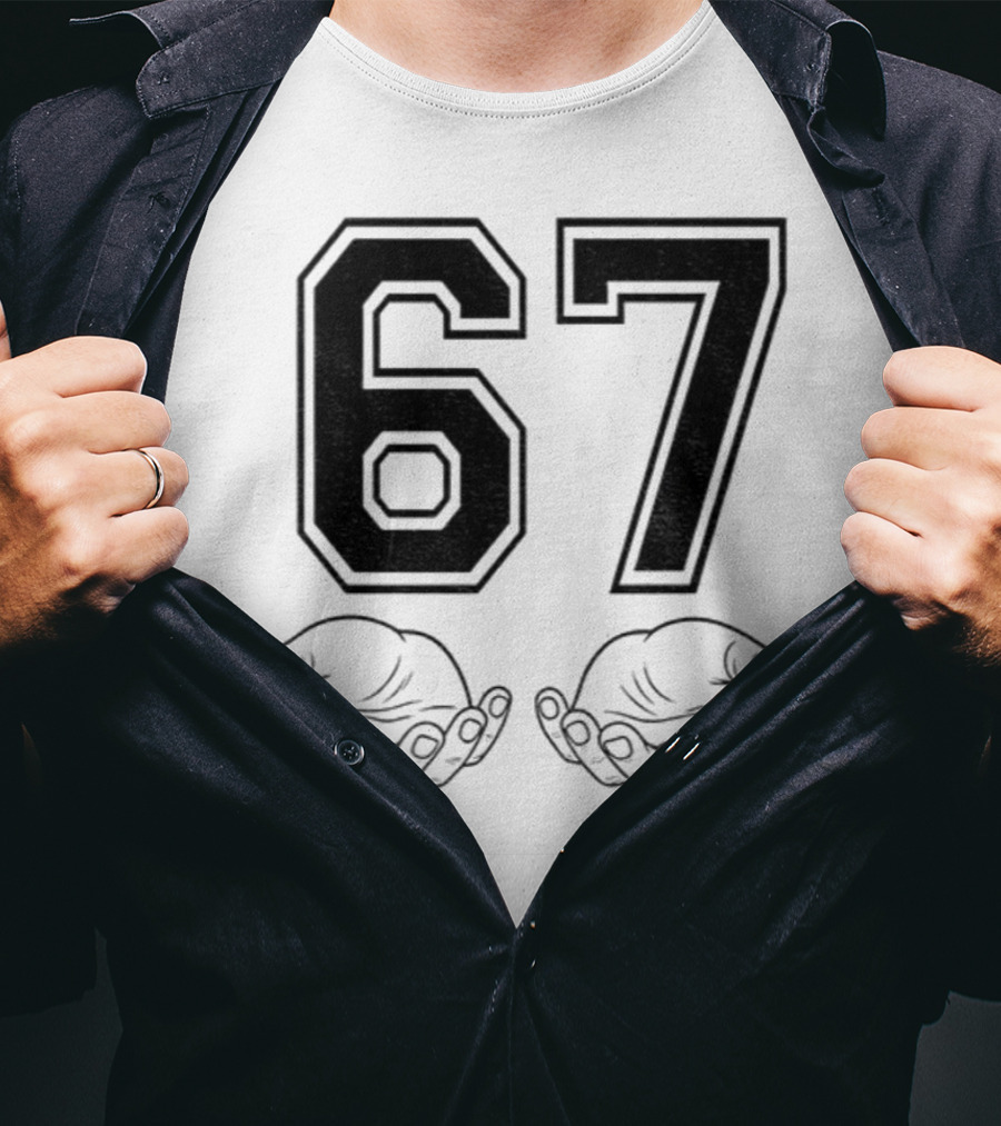 Six Seven 6 7 Meme Funny Hands 67 T-Shirt