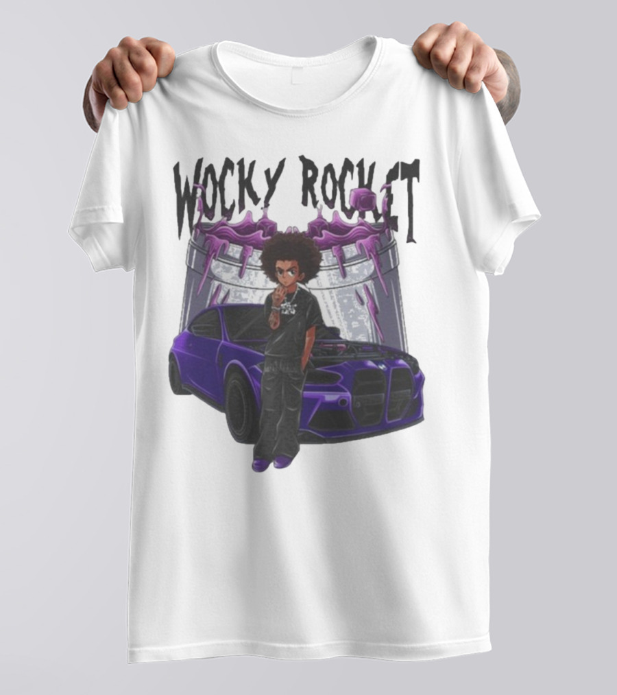 Wocky Rocket SRT Halloween Purple Car Character T-Shirt