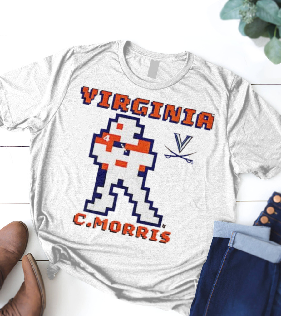 Virginia C. Morris Football Retro Pixel Quarterback 4 T-Shirt