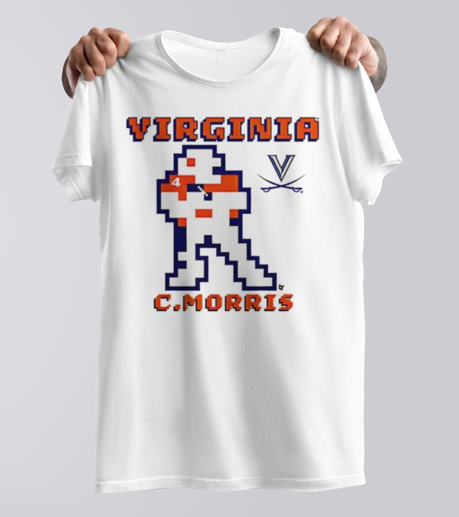 Virginia C. Morris Football Retro Pixel Quarterback 4 T-Shirt