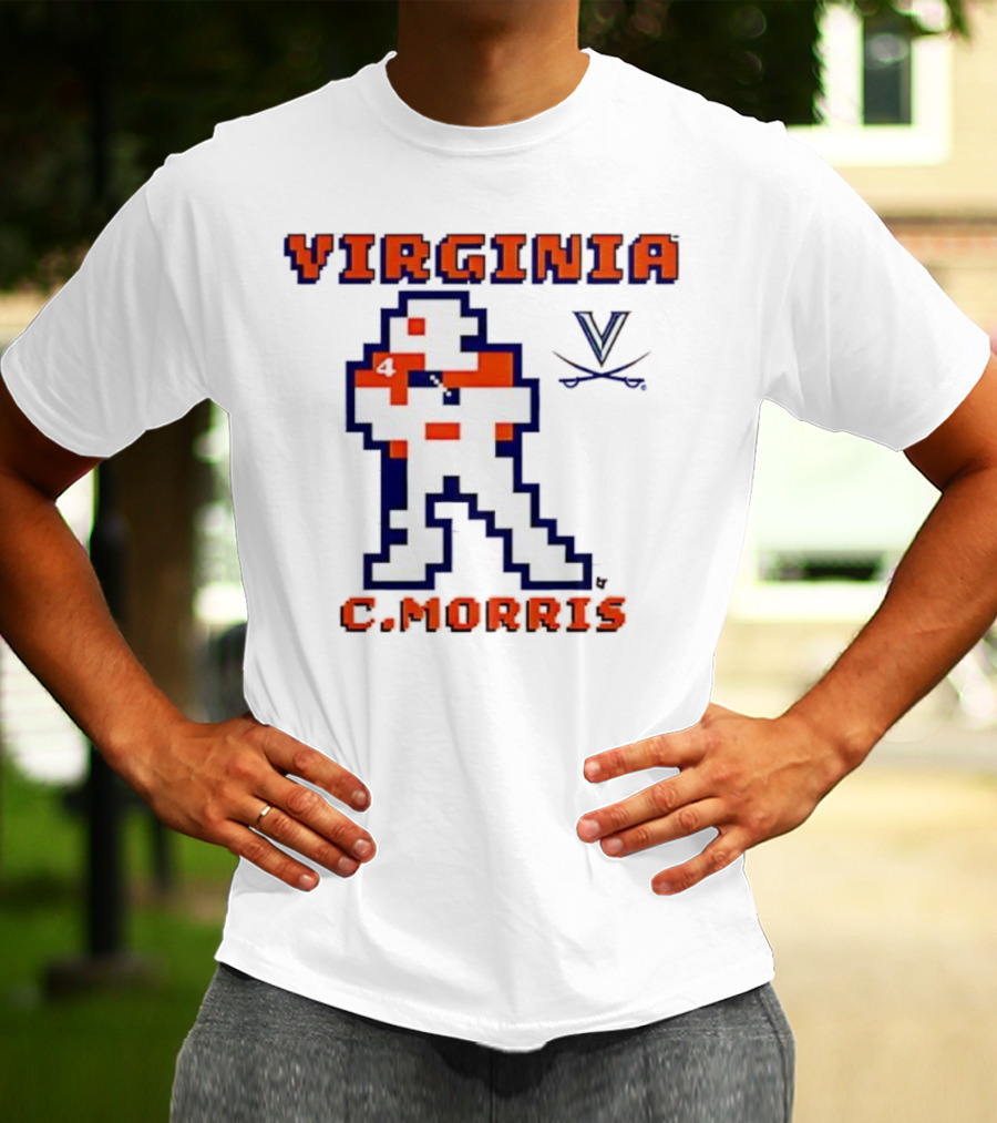 Virginia C. Morris Football Retro Pixel Quarterback 4 T-Shirt