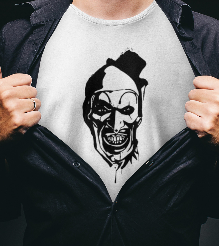 Art The Clown Terrifier Horror Character Face Illustration T-Shirt