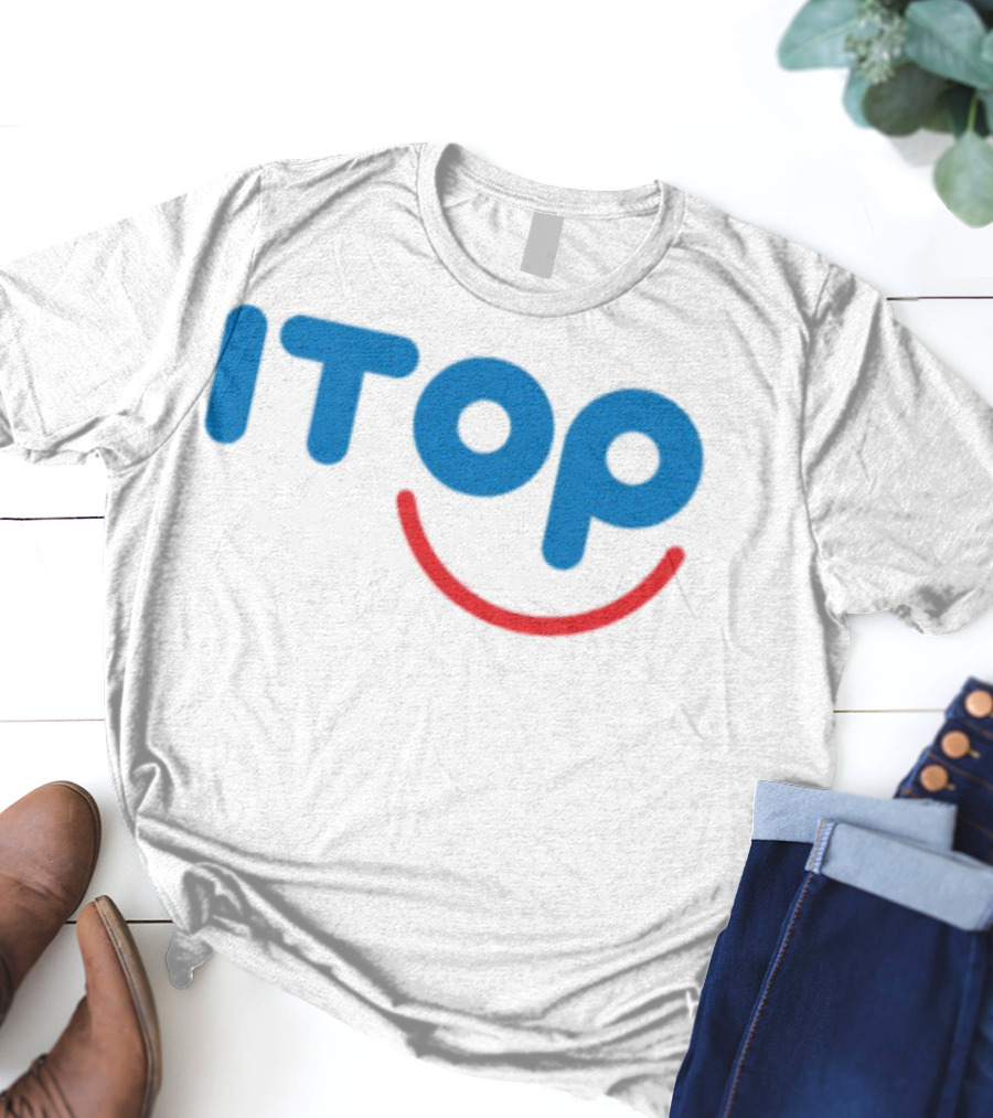 ITOP Smile Red And Blue Text T-Shirt